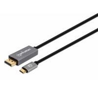 Manhattan kabel USB-C na DisplayPort 1.4, USB-C Male na DisplayPort Male, 2m, černá