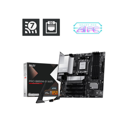 MSI MB Sc AM5 PRO B850M-P WIFI, AMD B850, 4xDDR5, 1xDP, 1xHDMI, mATX