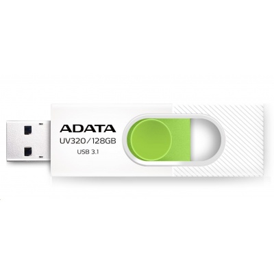 ADATA Flash Disk 64GB UV320, USB 3.1 Dash Drive, bílá/zelená