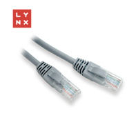 LYNX UTP patch kabel Cat5e, PVC, CCA, 0,1m, šedý (balení obsahuje 10ks)