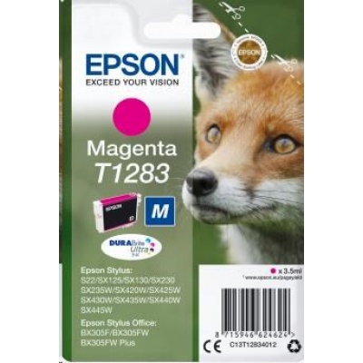 EPSON ink bar Singlepack "Liška" Magenta T1283 DURABrite Ultra Ink (3,5 ml)