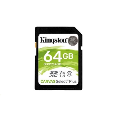 Kingston SDXC karta 64GB SecureDigital Canvas Select Plus (SDXC) 100R Class 10 UHS-I