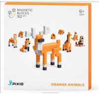 PIXIO Orange Animals magnetická stavebnice
