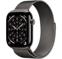 Apple Watch Series 11 GPS + Cellular 46mm Slate Titanium Case with Slate Milanese Loop - S/M