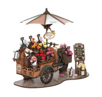 RoboTime 3D dřevěná skládačka Květinový vozík