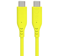 PREMIUMCORD Kabel USB-C na USB-C, 60W, 480Mbps, silikonový, žlutý, 1,5m